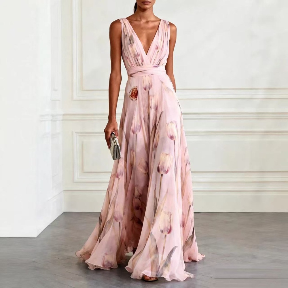 Zimmermann Pink Floral A-Line Midi Skirt - Picture 1 of 3